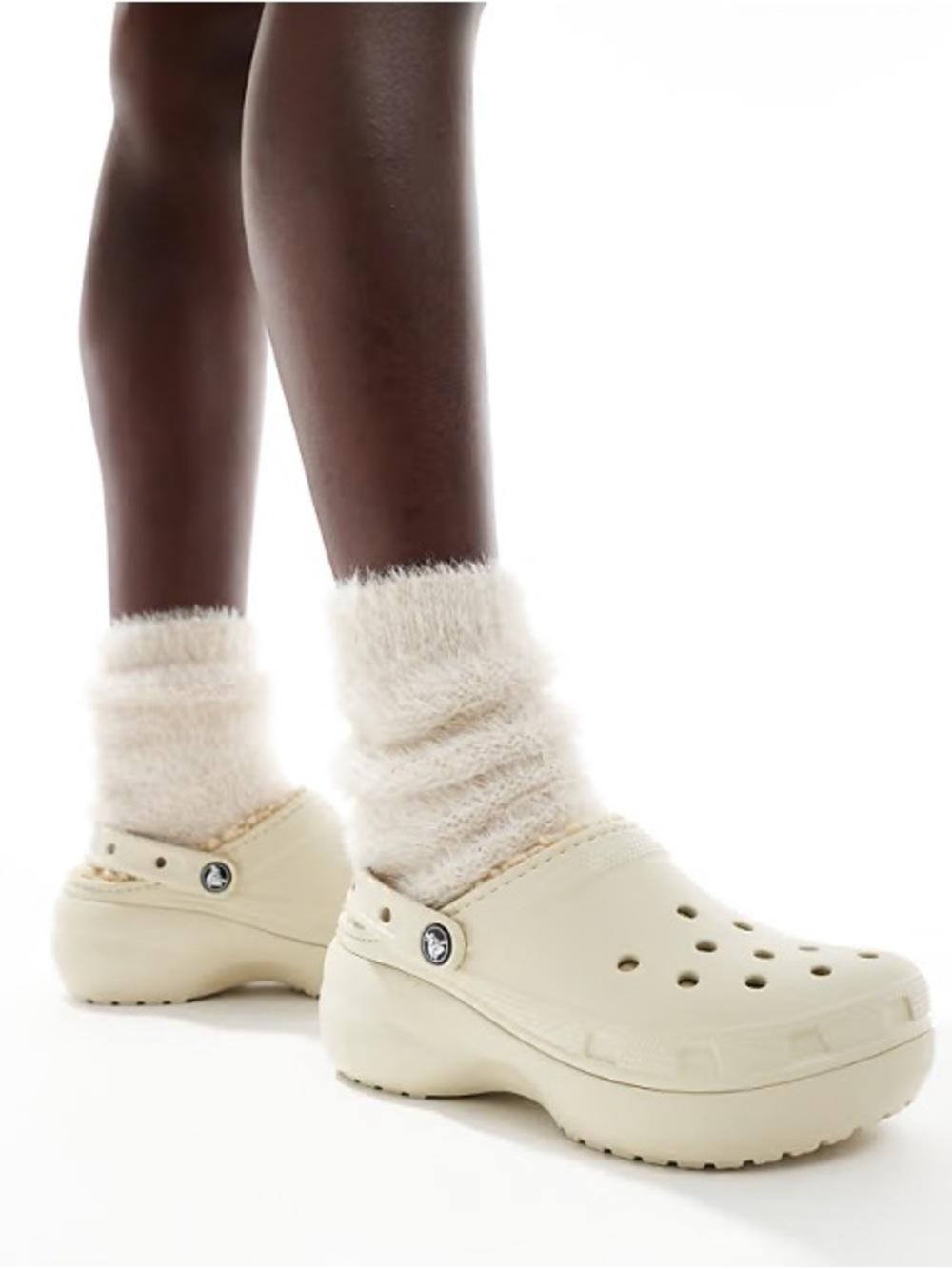 CROCS Classic Platform Clog in Bone - 7 - Picture 2 of 7